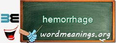 WordMeaning blackboard for hemorrhage